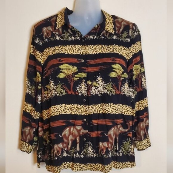 Maggie Barnes Tops - Fun Maggie Barnes Safari Shirt 16W